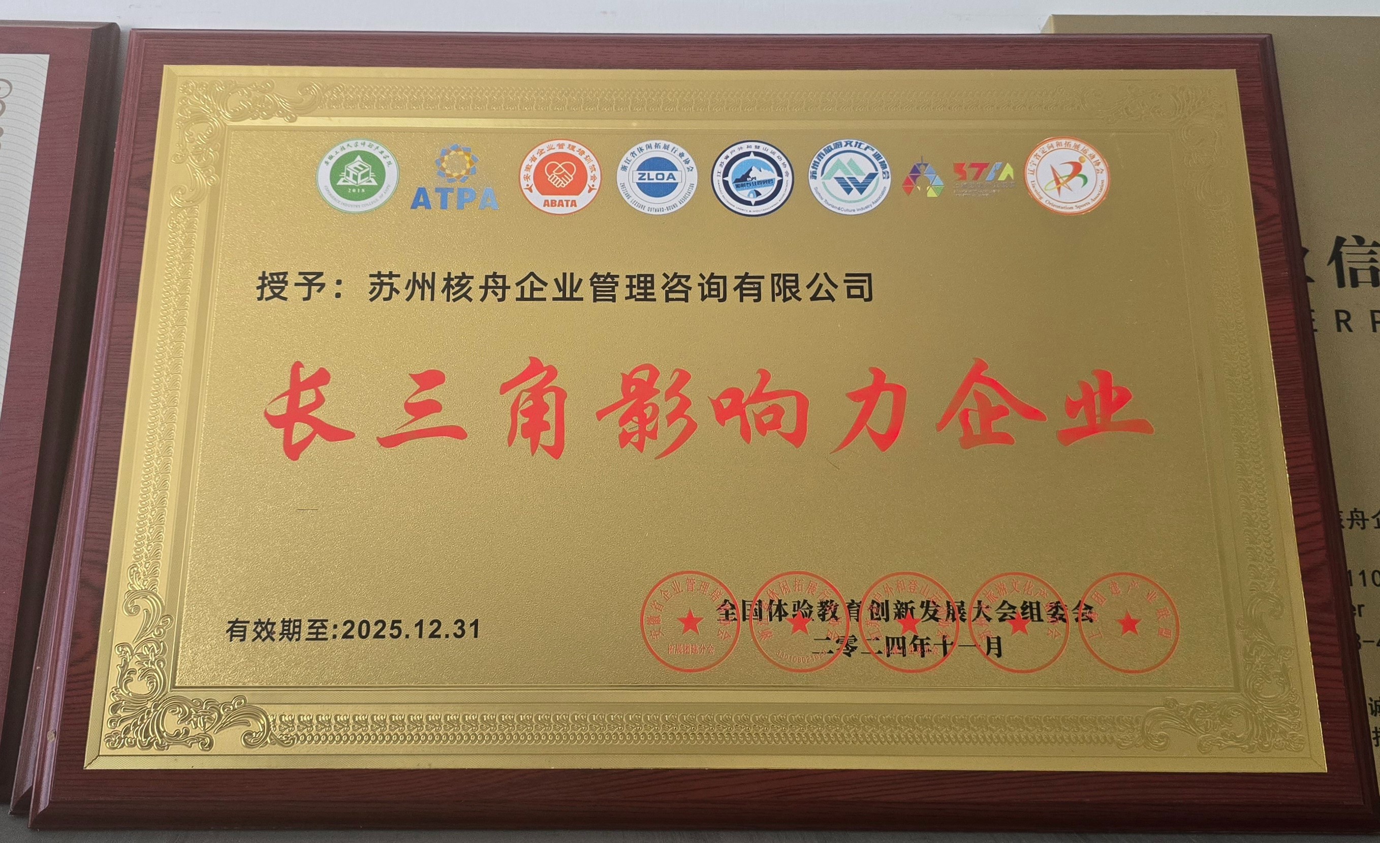 核舟体验荣获长三角影响力企业